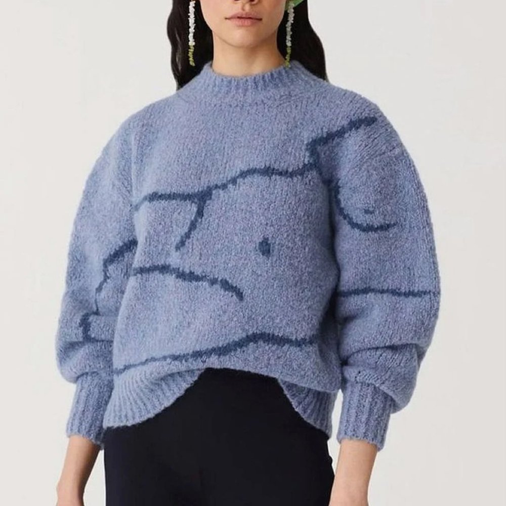 Paloma Wool Blue Cowl Neck Sweater - Picture 2 of 4